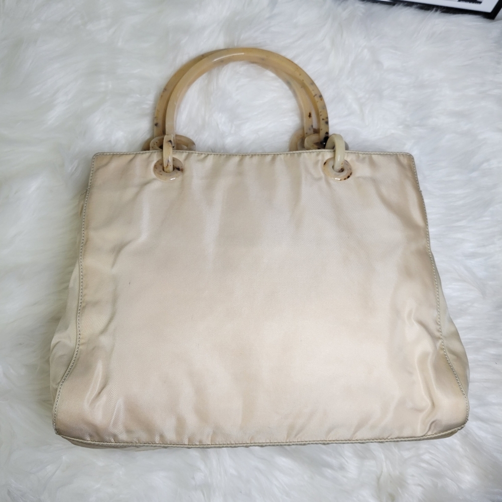 PRADA Nylon Tessuto Beige Handbag